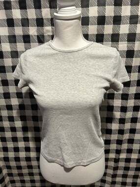 Cotton On Grey Ribbed Crew Neck Short Sleeve Baby Tee